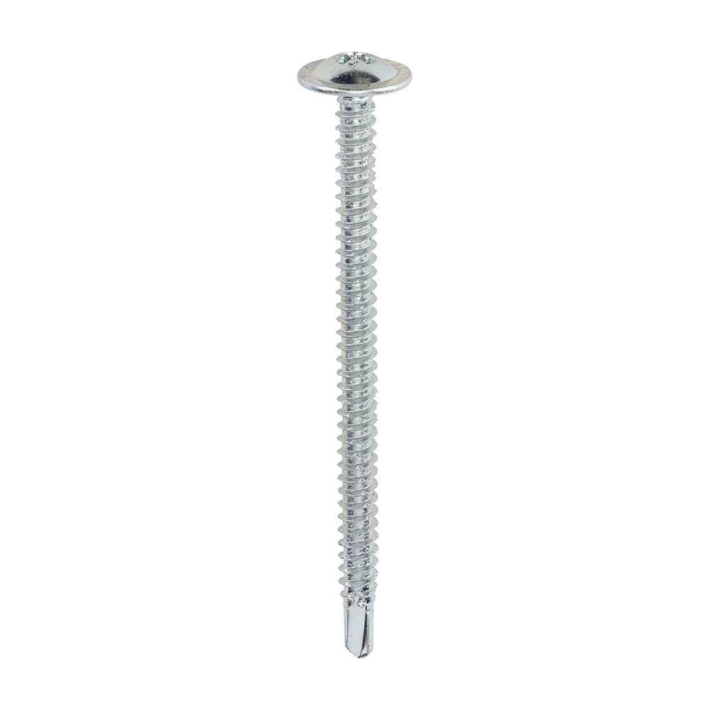 This is an image of Timco - Baypole Screws - Wafer Flange - PH - Self-Drilling Point - Zinc 4.8 x 70mm - (200 PCS Box) 292Z