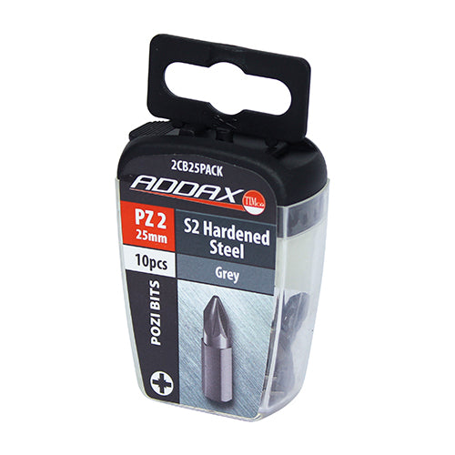 This is an image of Timco - S2 Driver Bits - PZ No.2 x 25 (10 Pieces Blister Pack) 2CB25PACK