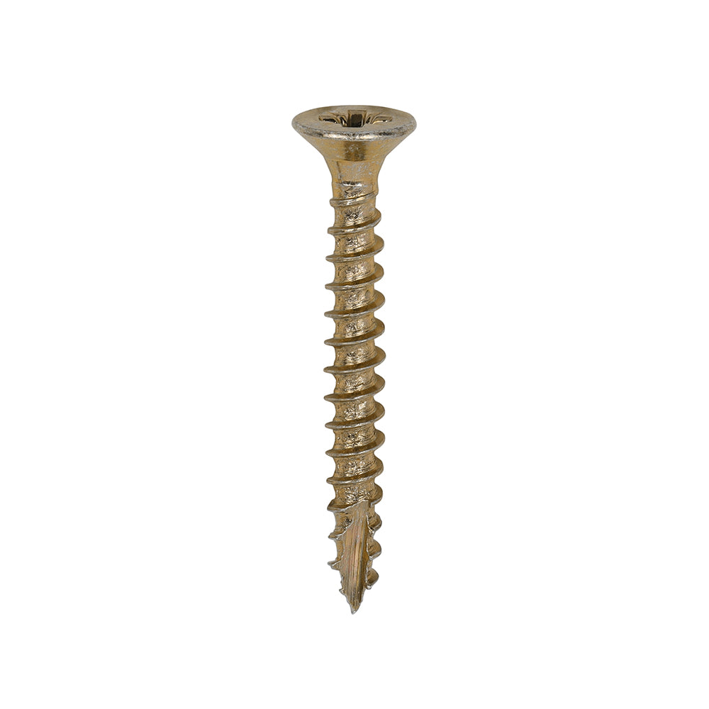 This is an image of Timco - Classic Multi-Purpose Screws - PZ - Double Countersunk - Yellow 3.0 x 25mm - (200 PCS Box) 30025CLAF