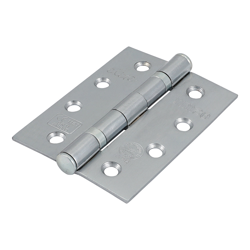 This is an image of Timco - Grade 11 Fire Door Hinges - Satin Chrome 101 x 76 x 2.6 (1 Pairs Box) 334040