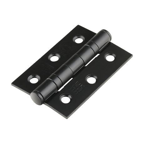 This is an image of Timco - Grade 7 Fire Door Hinges - Epoxy Black 76 x 50 x 2.0 (1 Pairs Box) 334321