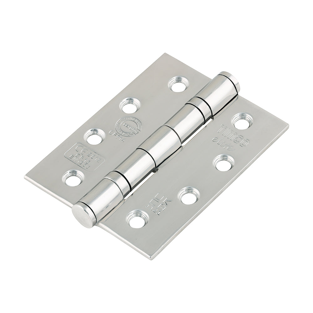 This is an image of Timco - Grade 13 Fire Door Hinges - Polished Stainless Steel 101 x 76 x 3 (1.5 Pairs Box) 334444