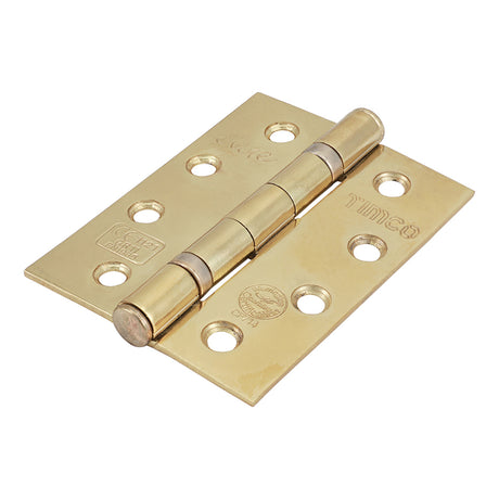 This is an image of Timco - Grade 11 Ball Bearing Fire Door Hinges - Electro Brass 101 x 76 x 2.6 (1 Pairs TIMbag) 334753P