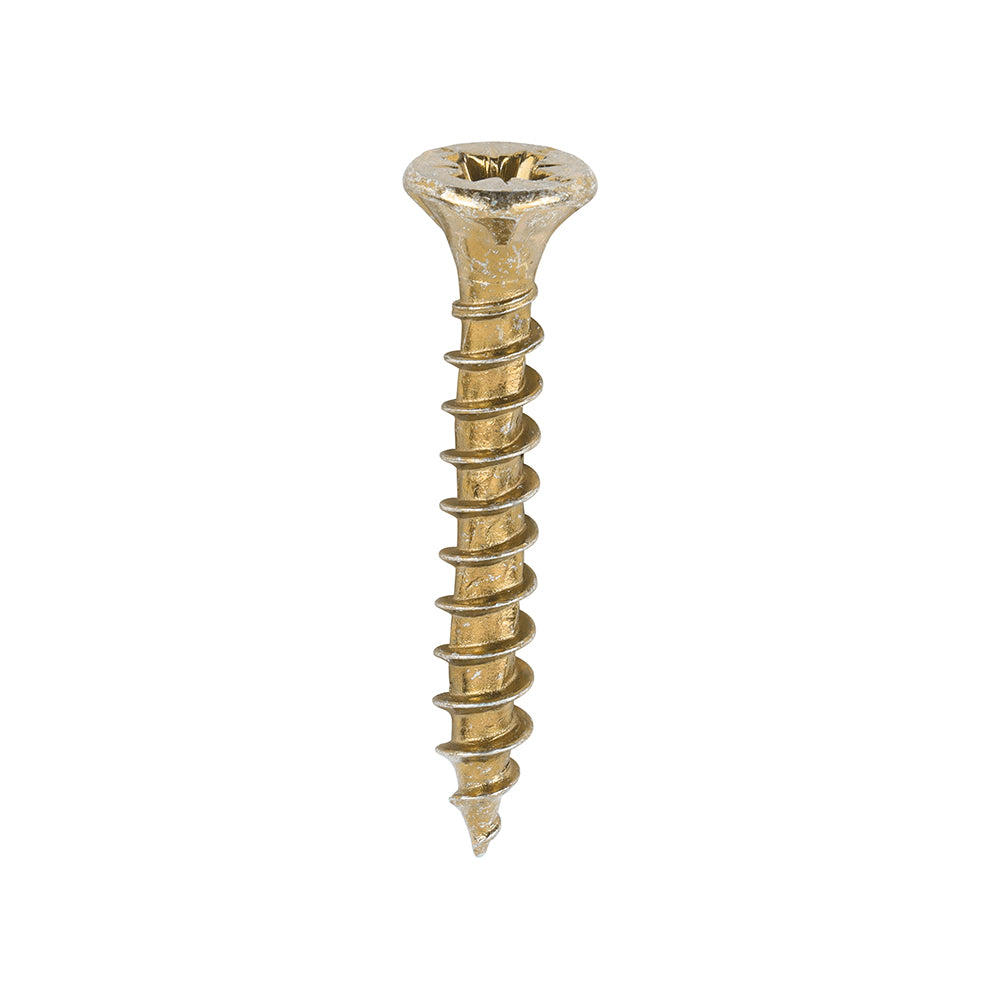 This is an image of Timco - Velocity Premium Multi-Use Screws - PZ - Double Countersunk - Yellow 3.5 x 25mm - (200 PCS Box) 35025VY