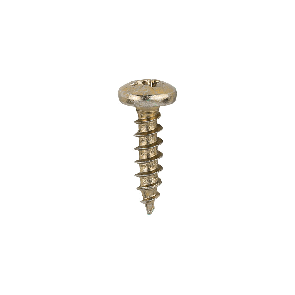 This is an image of Timco - Classic Multi-Purpose Screws - PZ - Pan Head - Yellow 4.0 x 16mm - (200 PCS Box) 40016CLAP