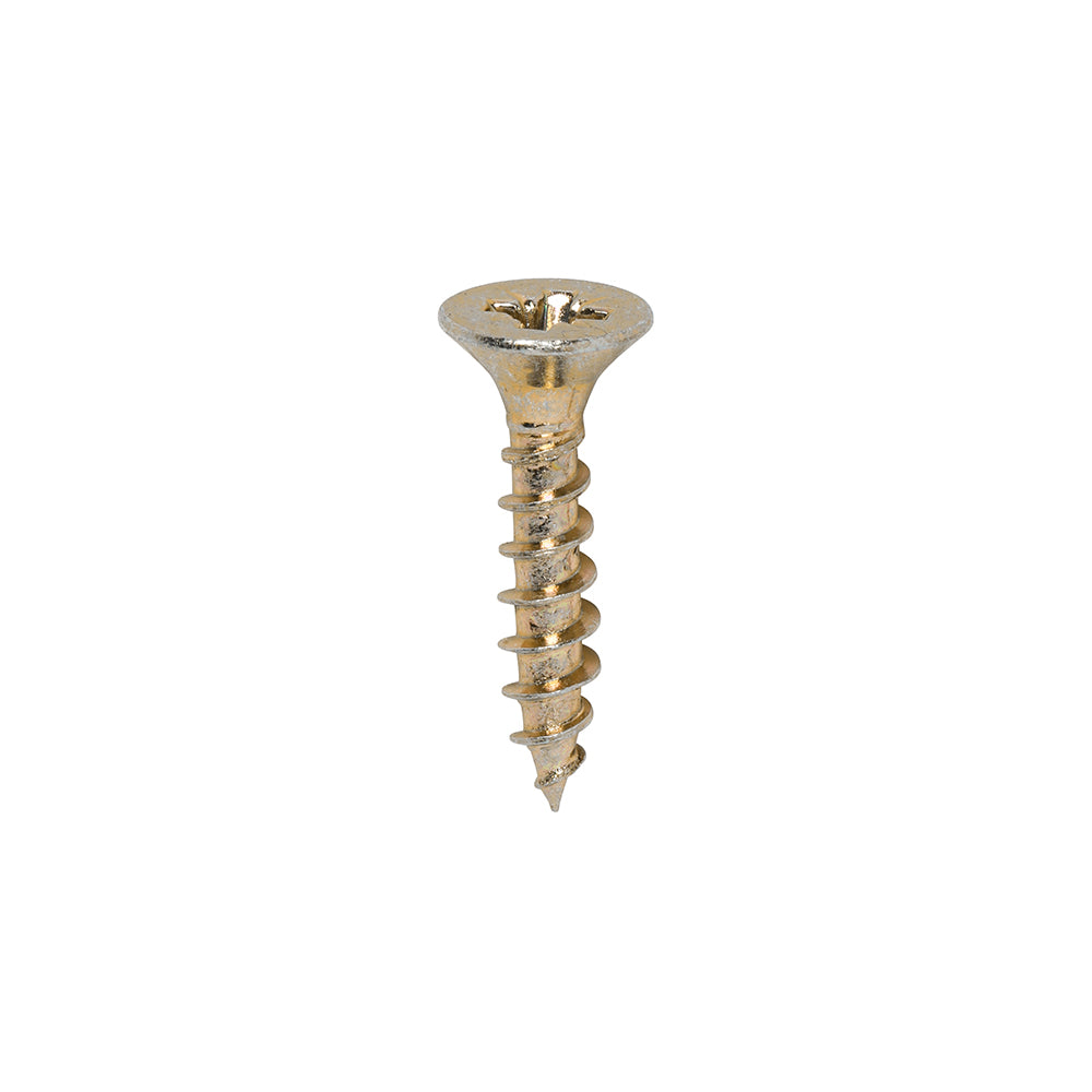 This is an image of Timco - Classic Multi-Purpose Screws - PZ - Double Countersunk - Yellow 4.0 x 20mm - (200 PCS Box) 40020CLAF