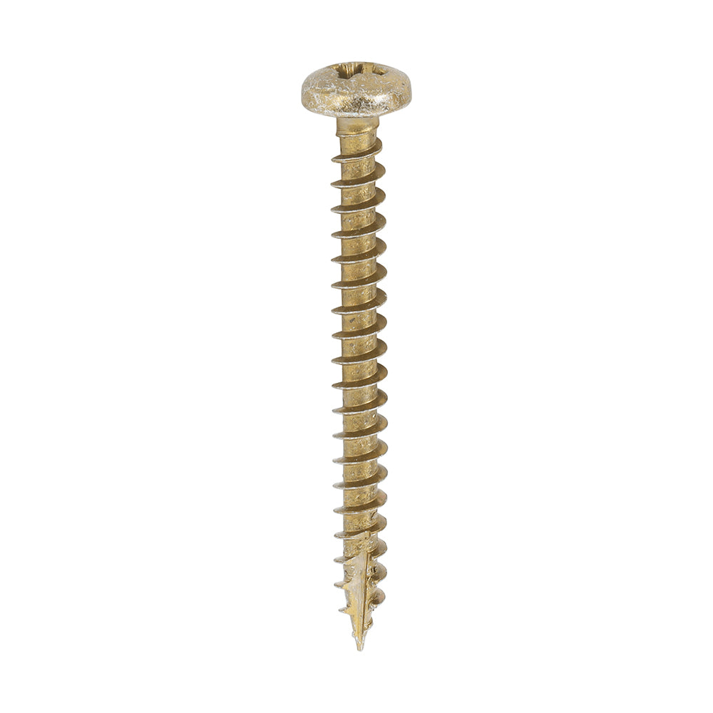 This is an image of Timco - Classic Multi-Purpose Screws - PZ - Pan Head - Yellow 4.0 x 40mm - (200 PCS Box) 40040CLAP