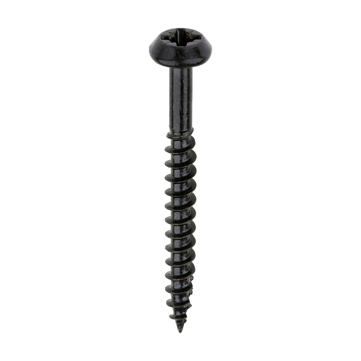 This is an image of Timco - Rainwater Screws - PZ - Low Profile Pan - Exterior - Black 4.0 x 40mm - (300 PCS Box) 40040CLARBBX