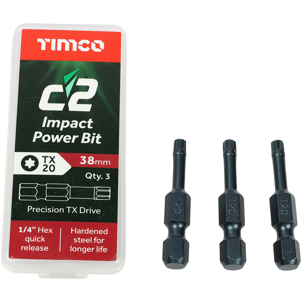 This is an image of Timco - C2 Clamp-Fix Screws - TX - Double Countersunk with Ribs - Twin-Cut - Yellow 4.0 x 50mm - (800 PCS Tub) 40050C2CTUB