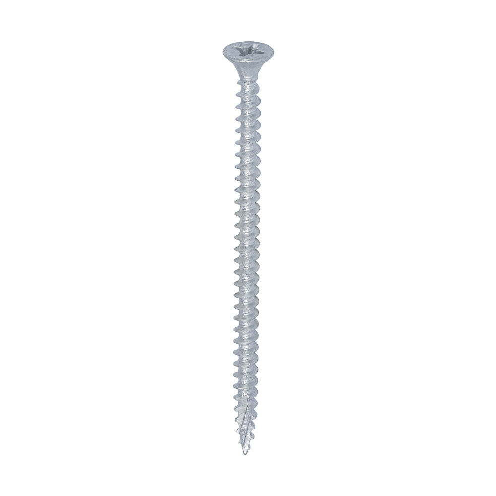 This is an image of Timco - C2 Exterior Strong-Fix Screws - PZ - Double Countersunk with Ribs - Twin-Cut - Silver 4.0 x 70mm - (200 PCS Box) 40070C2SBX