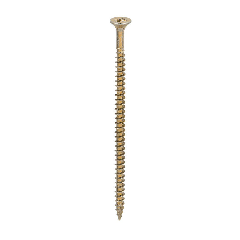 This is an image of Timco - Classic Multi-Purpose Screws - PZ - Double Countersunk - Yellow 4.0 x 80mm - (200 PCS Box) 40080CLAF