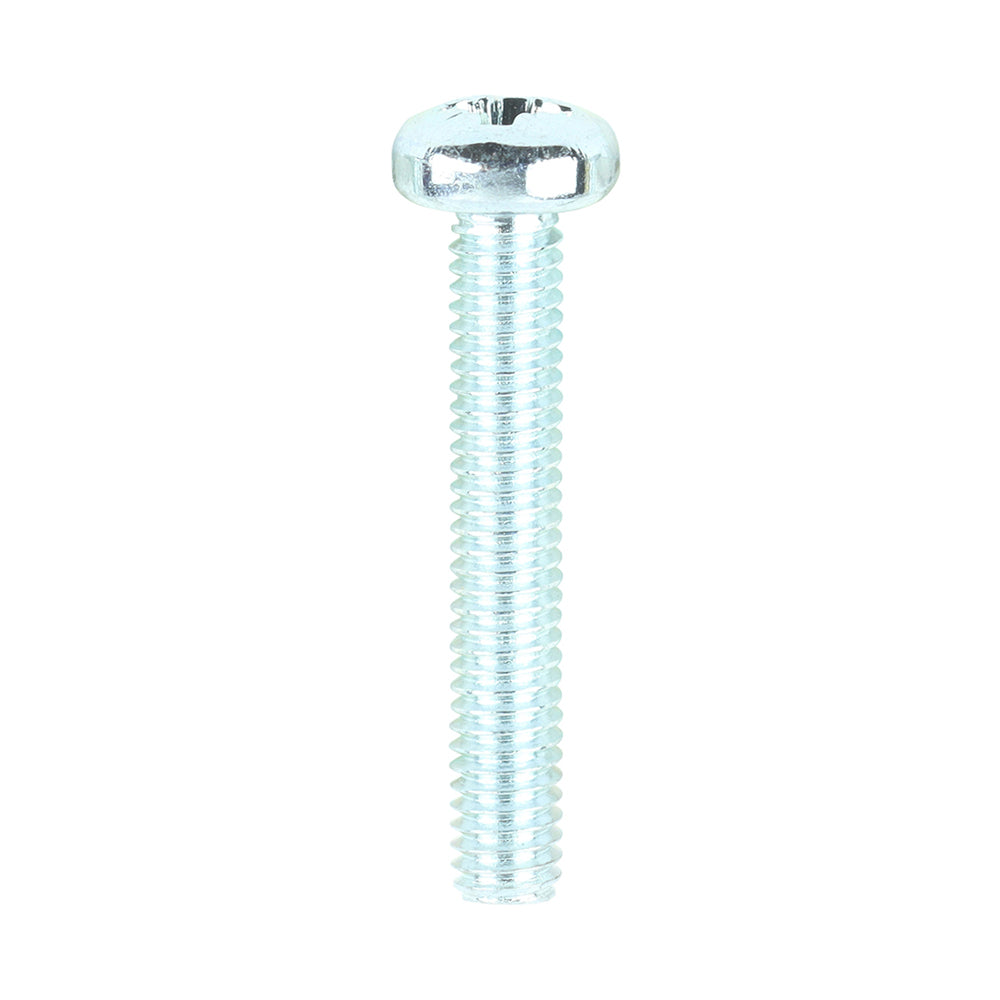 This is an image of Timco - Metric Threaded Machine Screws - PZ - Pan Head - Zinc M4 x 25mm - (100 PCS Box) 4025PPM
