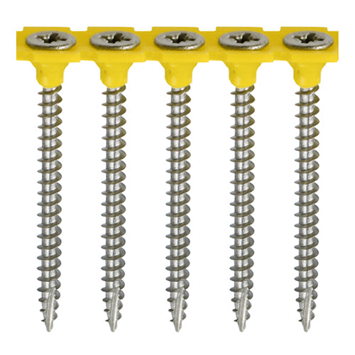 This is an image of Timco - Collated Classic Multi-Purpose Screws - PZ - Double Countersunk - A2 Stainless Steel 4.0 x 40mm - (1000 PCS Box) 4040CLASSCOL