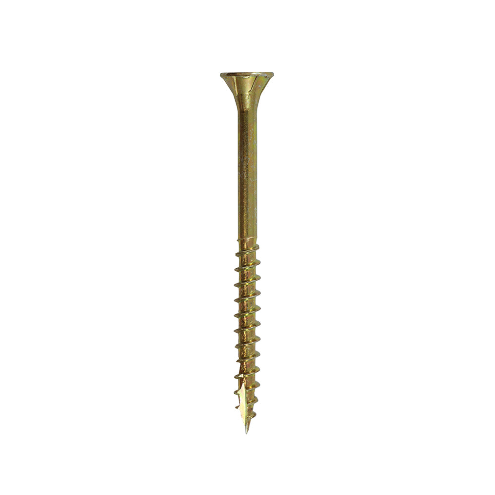 This is an image of Timco - C2 Floor-Fix Screws - TX - Double Countersunk with Ribs - Twin-Cut - Yellow 4.2 x 55mm - (200 PCS Box) 42055C2MDFBX