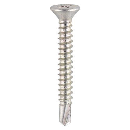 This is an image of Timco - Window Fabrication Screws - Countersunk - PH - Self-Tapping - Self-Drilling Point - Zinc 4.8 x 25mm - (1000 PCS Box) 423Z