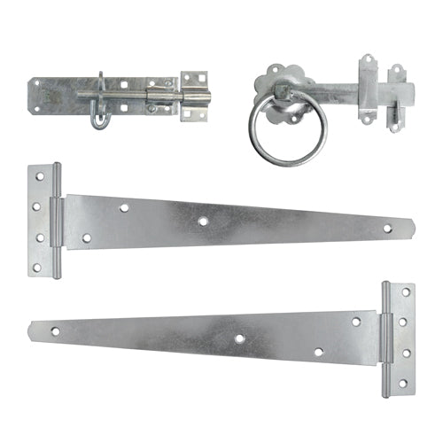 This is an image of Timco - Side Gate Kit - Ring Latch - Hot Dipped Galvanised 18" (1 Each TIMbag) 427357