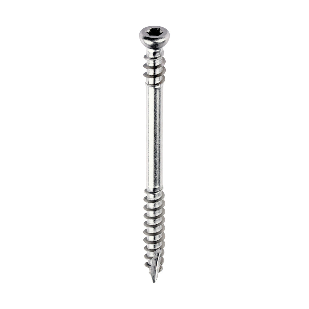 This is an image of Timco - C2 Deck-Fix Screws - TX - Cylinder - Single Slash - Stainless Steel 4.5 x 60mm - (250 PCS Box) 433187BX