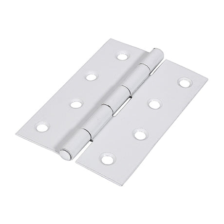 This is an image of Timco - Plain Butt Hinge - Fixed Pin (1838) - White 100 x 70 (1 Pairs Plain Bag) 434303