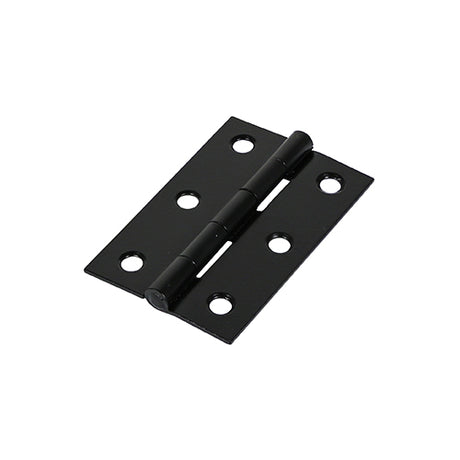 This is an image of Timco - Plain Butt Hinge - Fixed Pin (1838) - Black 75 x 50 (1 Pairs Plain Bag) 434329