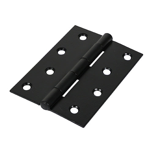 This is an image of Timco - Plain Butt Hinge - Fixed Pin (1838) - Black 100 x 70 (1 Pairs TIMbag) 434401P