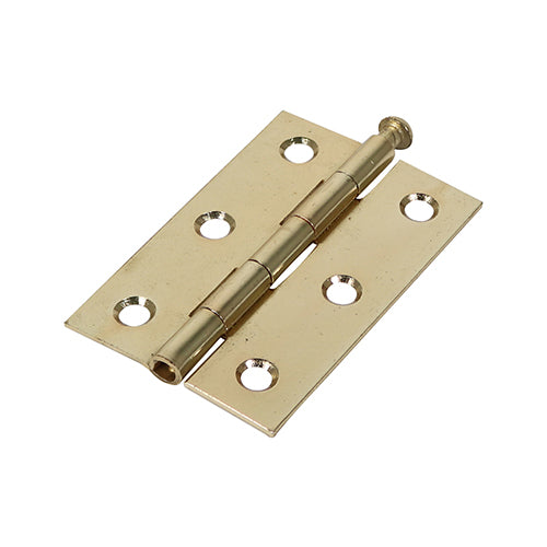 This is an image of Timco - Plain Butt Hinge - Loose Pin (1840) - Electro Brass 75 x 50 (1 Pairs Plain Bag) 434659