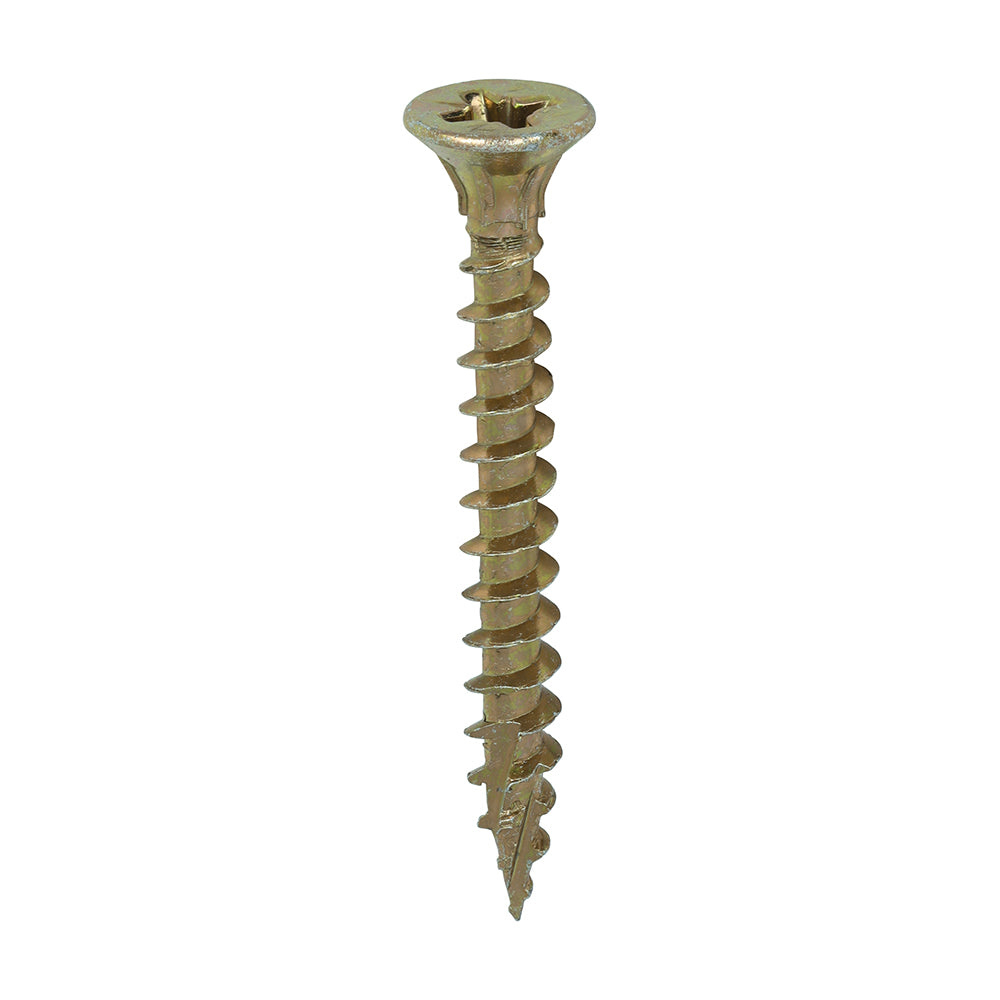 This is an image of Timco - C2 Strong-Fix Screws - PZ - Double Countersunk - Twin-Cut - Yellow 4.5 x 40mm - (1000 PCS Tub) 45040C2TUB