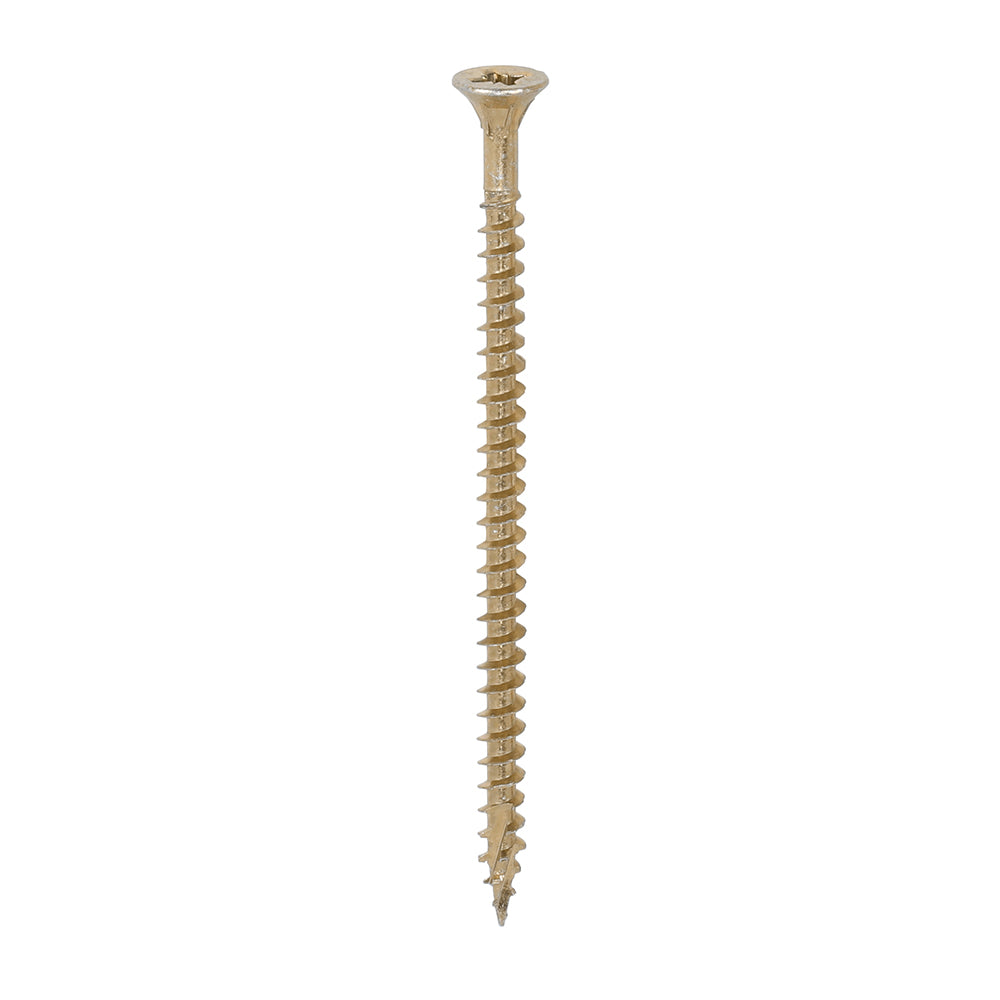 This is an image of Timco - C2 Strong-Fix Screws - PZ - Double Countersunk - Twin-Cut - Yellow 4.5 x 80mm - (200 PCS Box) 45080C2