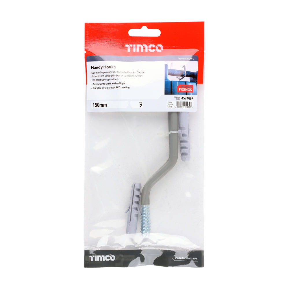 This is an image of Timco - Handy Hooks 150mm - (2 PCS TIMpac) 457469P