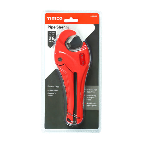 This is an image of Timco - Pipe Shears 0 - 26mm (1 Each Blister Pack) 468111
