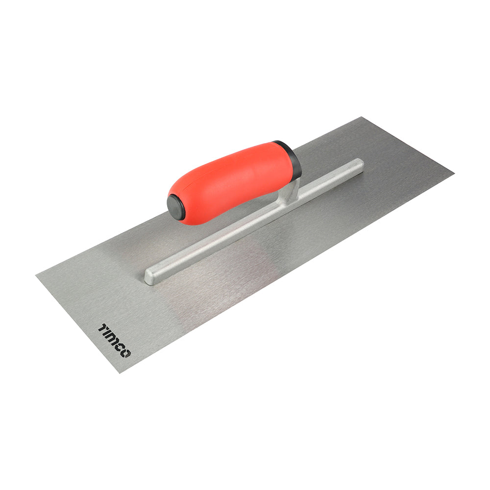 This is an image of Timco - Professional Plasterers Trowel - Stainless Steel 5 x 18" (1 Each Backing Card) 468206
