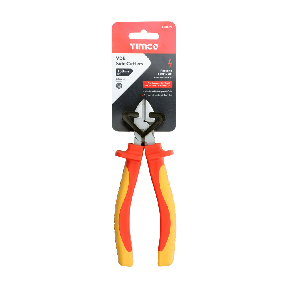 This is an image of Timco - VDE Side Cutters 6" (1 Each Backing Card) 468659