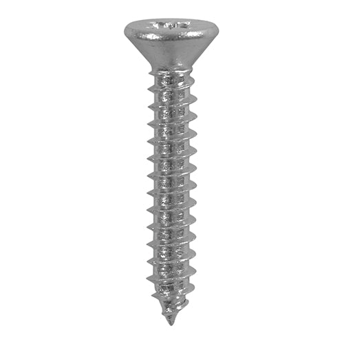 This is an image of Timco - Metal Tapping Screws - PZ - Countersunk - Self-Tapping - A2 Stainless Steel 4.8 x 19mm - (200 PCS Box) 4819CCASS