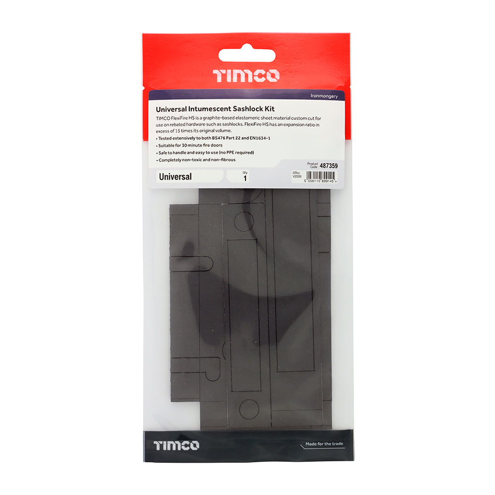 This is an image of Timco - Universal Intumescent Sashlock Kit Universal (1 Each TIMpac) 487359