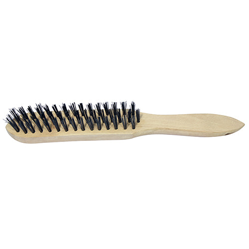 This is an image of Timco - Wooden Handle Scratch Brush - Stainless Steel 4 Rows (1 Each Unit) 4SBSS