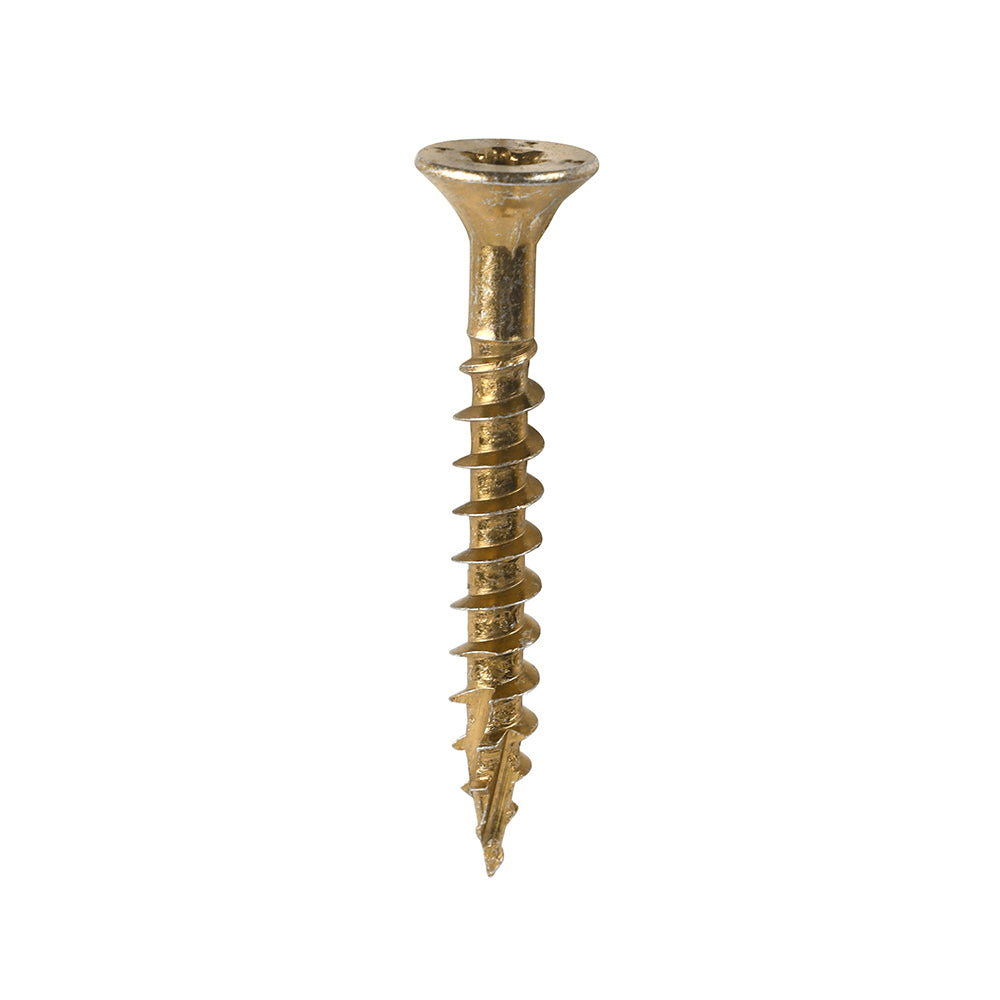 This is an image of Timco - C2 Clamp-Fix Screws - TX - Double Countersunk with Ribs - Twin-Cut - Yellow 5.0 x 40mm - (200 PCS Box) 50040C2C