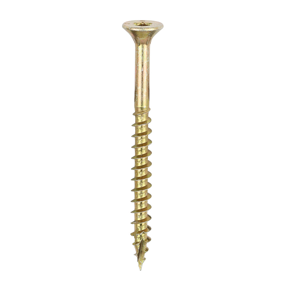 This is an image of Timco - C2 Clamp-Fix Screws - TX - Double Countersunk with Ribs - Twin-Cut - Yellow 5.0 x 60mm - (200 PCS Box) 50060C2C