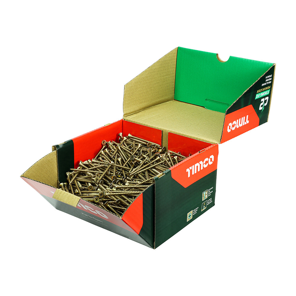 This is an image of Timco - C2 Strong-Fix Screws - PZ - Double Countersunk - Twin-Cut - Yellow 5.0 x 70mm - (1000 PCS Box) 50070C2IND