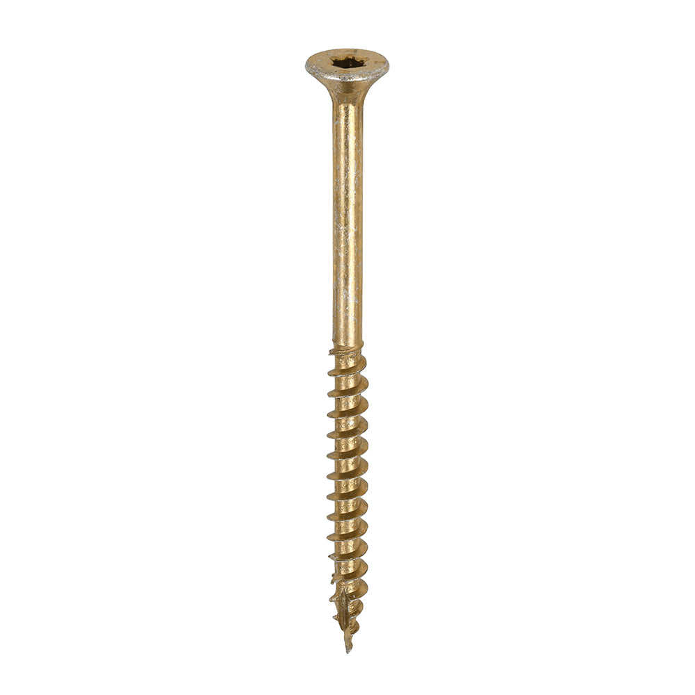 This is an image of Timco - C2 Clamp-Fix Screws - TX - Double Countersunk with Ribs - Twin-Cut - Yellow 5.0 x 75mm - (200 PCS Box) 50075C2C