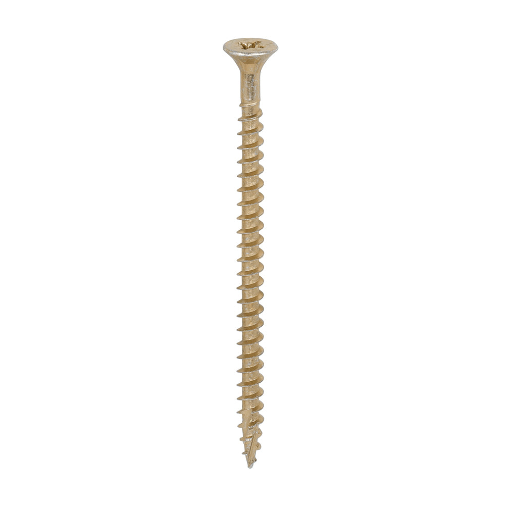 This is an image of Timco - C2 Strong-Fix Screws - PZ - Double Countersunk - Twin-Cut - Yellow 5.0 x 80mm - (200 PCS Box) 50080C2