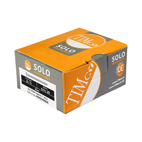 This is an image of Timco - Solo Chipboard & Woodscrews - SQ - Double Countersunk - Zinc 5.0 x 80mm - (200 PCS Box) 50080SQSZ
