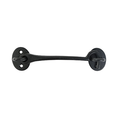 This is an image of Timco - Cabin Hooks - Black 8" (1 Each Plain Bag) 523458