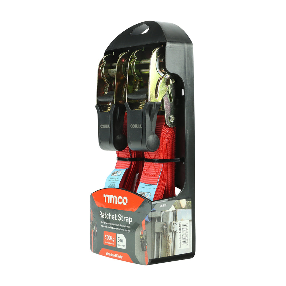 This is an image of Timco - Endless Ratchet Straps - Standard Duty 5m x 25mm (2 Pieces Pack) 5RSNH