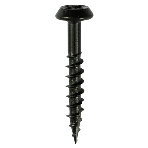 This is an image of Timco - Rainwater Screws - PZ - Low Profile Pan - Exterior - Black 6.0 x 40mm - (200 PCS Box) 60040CLARBBX