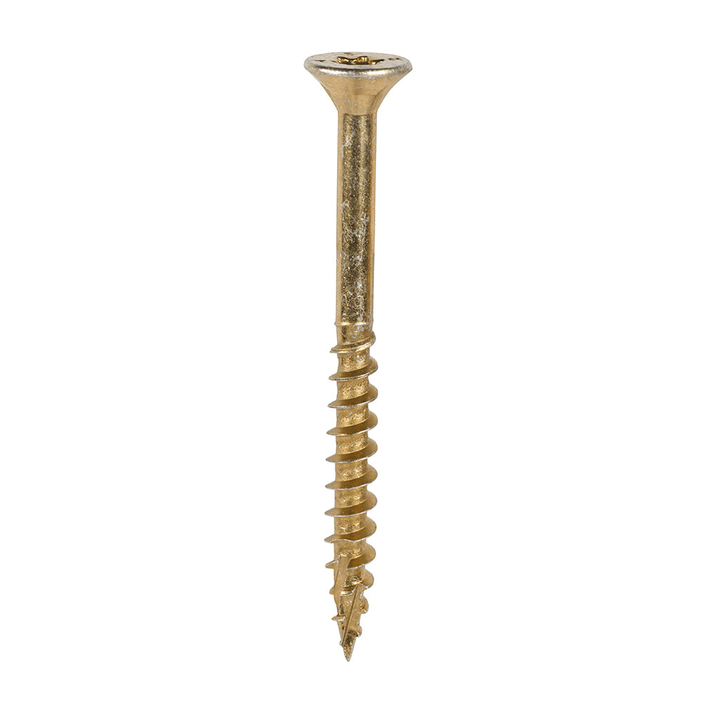 This is an image of Timco - C2 Clamp-Fix Screws - TX - Double Countersunk with Ribs - Twin-Cut - Yellow 6.0 x 70mm - (200 PCS Box) 60070C2C