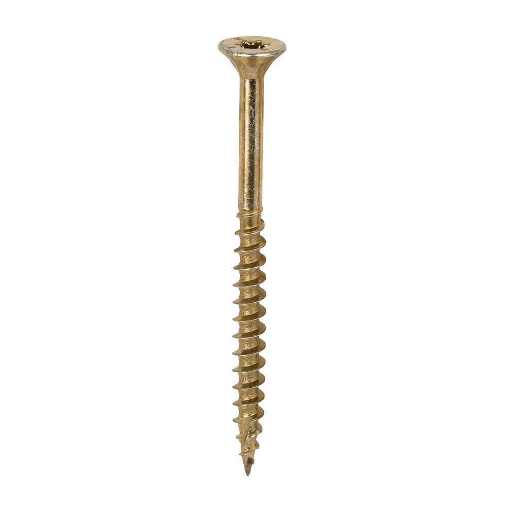 This is an image of Timco - C2 Clamp-Fix Screws - TX - Double Countersunk with Ribs - Twin-Cut - Yellow 6.0 x 80mm - (200 PCS Box) 60080C2C
