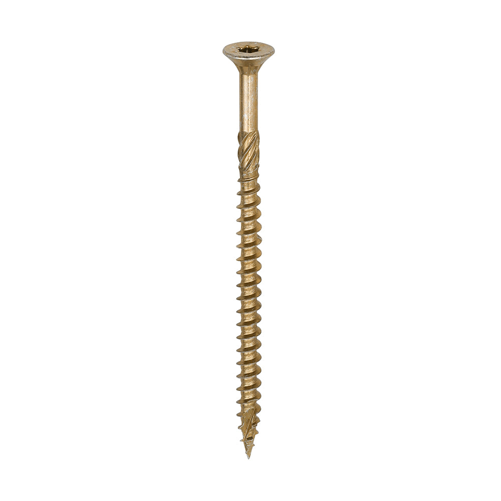 This is an image of Timco - C2 Clamp-Fix Screws - TX - Double Countersunk with Ribs - Twin-Cut - Yellow 6.0 x 100mm - (100 PCS Box) 60100C2C