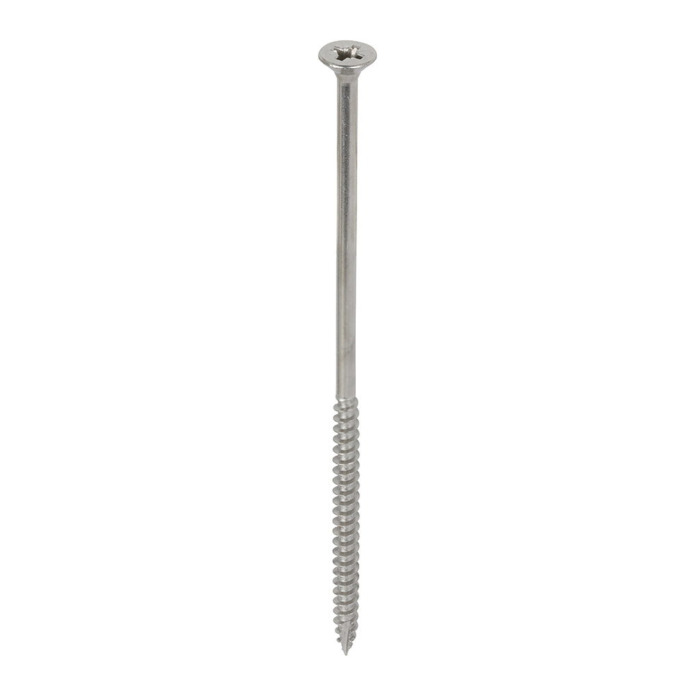 This is an image of Timco - Classic Multi-Purpose Screws - PZ - Double Countersunk - A4 Stainless Steel 6.0 x 150mm - (100 PCS Box) 60150CLA4