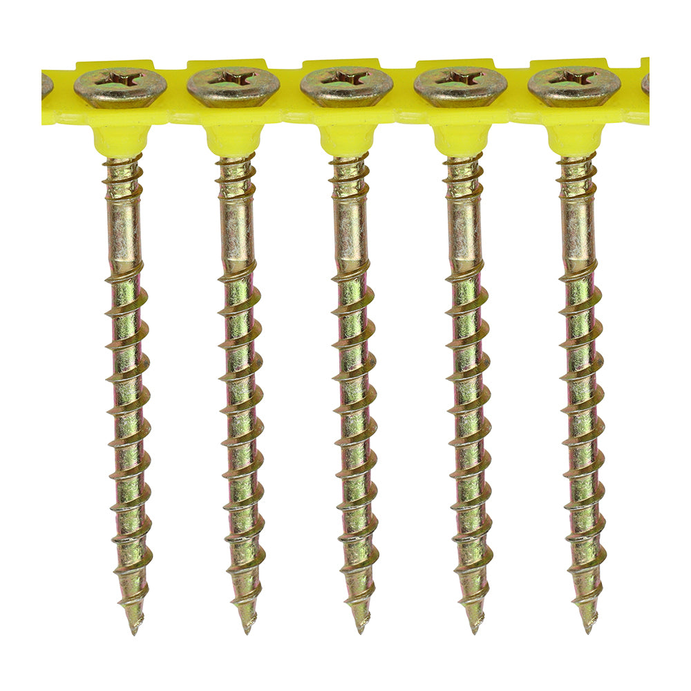 This is an image of Timco - Solo Collated Chipboard & Woodscrews - PH - Double Countersunk - Yellow 4.5 x 60mm - (500 PCS Box) 60SCOLY