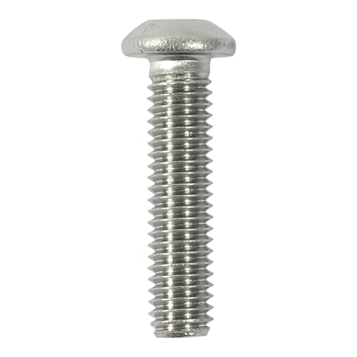 This is an image of Timco - Socket Screws - Button - A2 Stainless Steel M6 x 12mm - (10 PCS Bag) 612BUTSSX