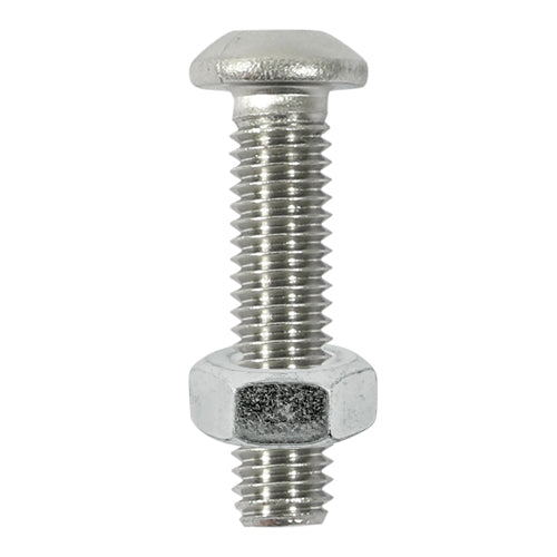 This is an image of Timco - Socket Screws & Hex Nuts - Button - Stainless Steel M6 x 16mm - (8 PCS TIMpac) 616BUTSSP